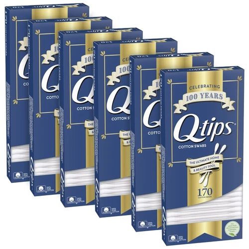 Q-tips Soft Cotton Swabs 170 Count 6 Pack | Beauty & Personal Care | Gentle & Multi-Purpose Cotton Tips