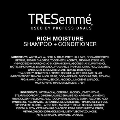 TRESemmé Rich Moisture Shampoo & Conditioner 2 Count 28 oz Each | Hydrating Hair Care | Smooth & Moisturized Hair Duo