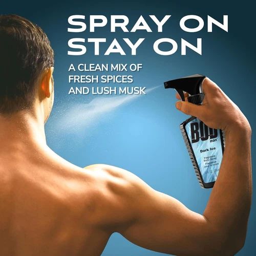 BOD Man Fragrance Body Spray 3 Pack Dark Ice 8 fl oz | Men’s Deodorant & Body Spray | Long-Lasting Fresh Scent