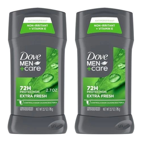 Dove Men+Care Extra Fresh Antiperspirant Deodorant Stick Twin Pack | Long-Lasting Sweat & Odor Protection | Men’s Deodorant