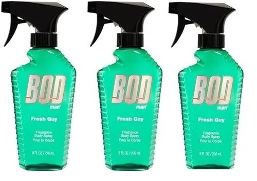 bod man fresh guy fragrance body spray 3 pack 8 fl oz | men’s deodorant & body spray | long-lasting fresh scent