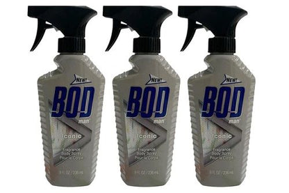 BOD Man Fragrance Body Spray 3 Pack Iconic 8 fl oz | Men’s Deodorant & Body Spray | Long-Lasting Fresh Scent