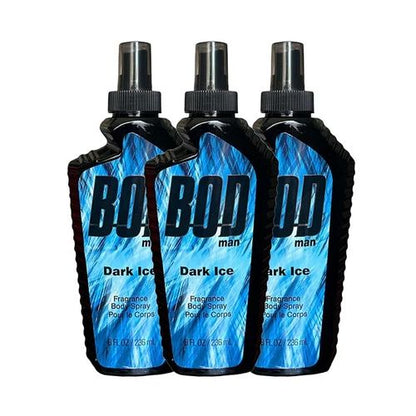BOD Man Fragrance Body Spray 3 Pack Dark Ice 8 fl oz | Men’s Deodorant & Body Spray | Long-Lasting Fresh Scent