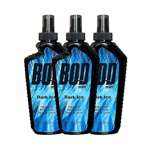 BOD Man Fragrance Body Spray 3 Pack Dark Ice 8 fl oz | Men’s Deodorant & Body Spray | Long-Lasting Fresh Scent