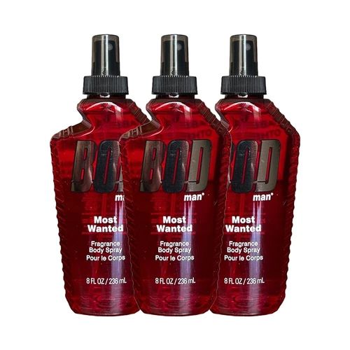 BOD Man Fragrance Body Spray 3 Pack Most Wanted 8 fl oz | Men’s Deodorant & Body Spray | Long-Lasting Fresh Scent